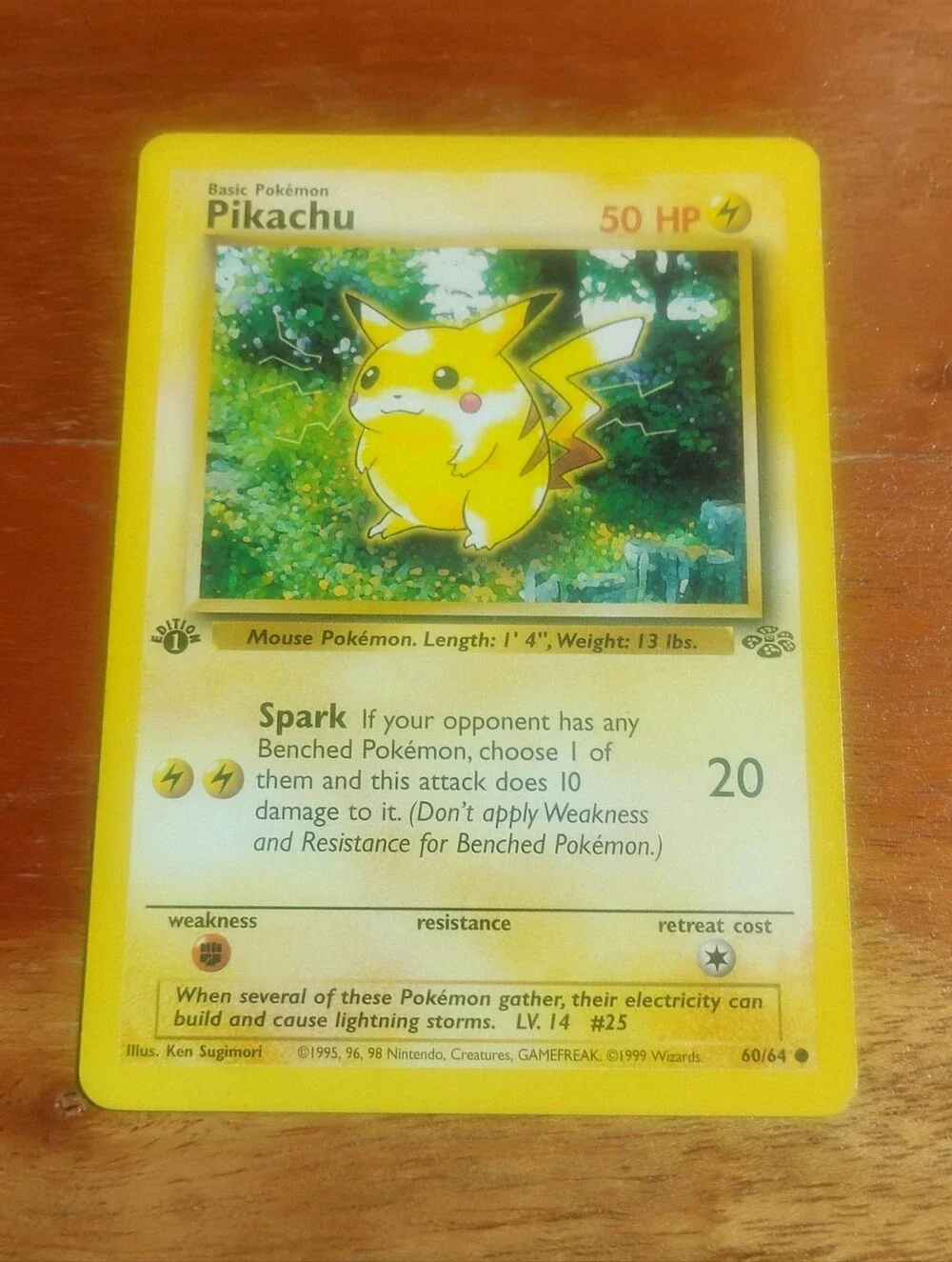 LP WOTC 1999 1st Edition Pikachu 60/64 Jungle Set Pokemon Card